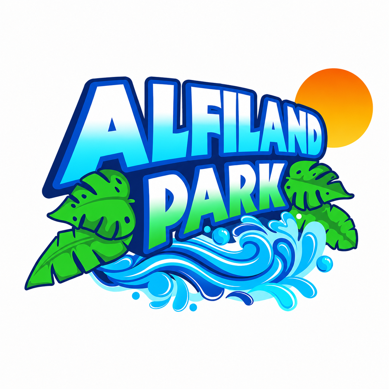 Logotipo de alfiland park, cliente de G&G Fiberglass.