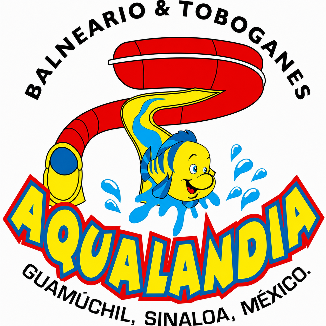 Logotipo de balneario aqualandia, cliente de G&G Fiberglass.